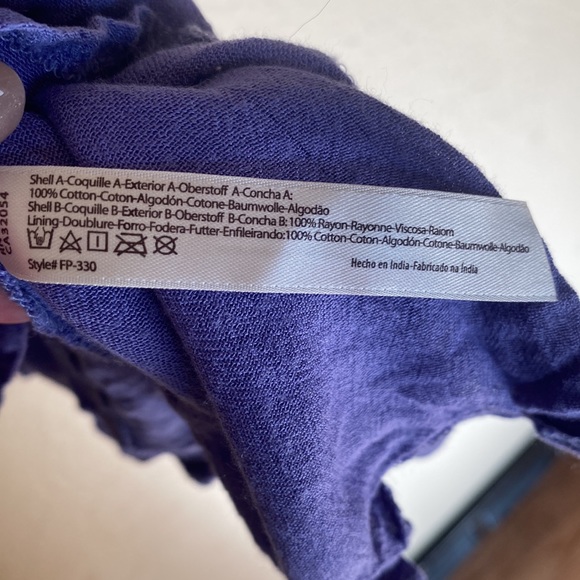 Free people purple cutout mini dress small sundress lined 100% cotton - Picture 4 of 7